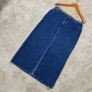 Havana Jack’s Cafe Tropical Jeanswear Denim Midi Skirt Front Slit Equestrian 14